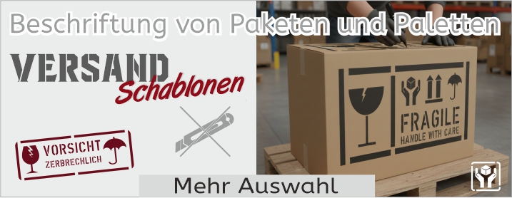 Schablonen für die Paket Beschriftung