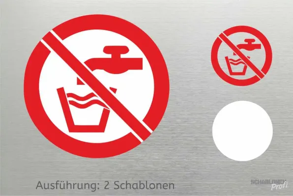 Preview: Achtung-Kein-Trinkwasser-Schablone2-1161-SchablonenProfi