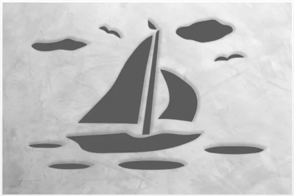 Einzelmotiv-Schablone-Segelboot_921_SchablonenProfi