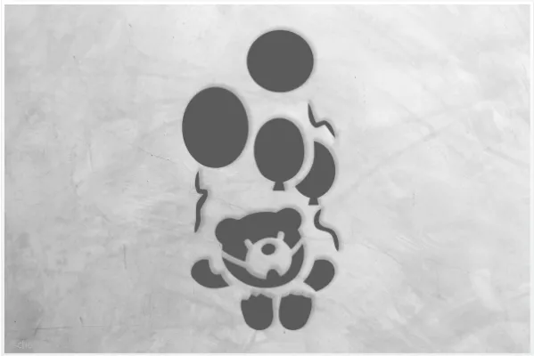 Einzelmotiv-Schablone-Teddy-mit-Luftballons_930_SchablonenProfi