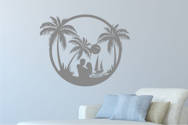 Liebespaar-unter-Palmen-Wandtattoo_W2290_by-SchablonenProfi