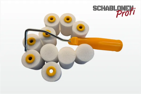 Malerrolle-Mini-als-Set-mit-10-Rollen-und-einer-Halterung-Z20