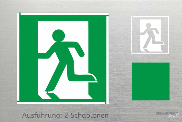 Preview: Notausgang-links-Schablone-1174-Schablonenprofi