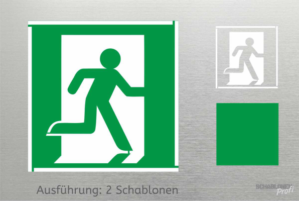 Preview: Notausgang-rechts-Schablone-1175-Schablonenprofi