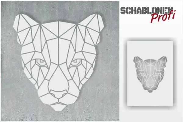 Puma-Kopf-Schablone-Geometrie_1530_by-SchablonenProfi