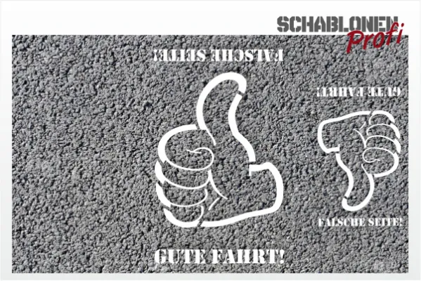 Radfahrer-Schablone-Daumen-Gute-Fahrt-Falsche-Seite_239_Schablonenprofi