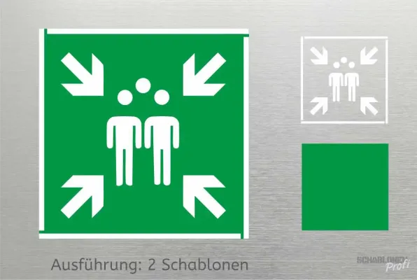 Preview: Sammelstelle-Schablone-Rettungszeichen-1176-Schablonenprofi