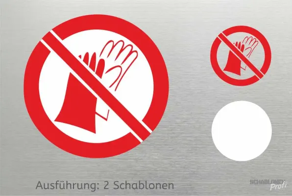 Preview: Schablone-Handschuhe-tragen-Verboten2-1159-SchablonenProfi