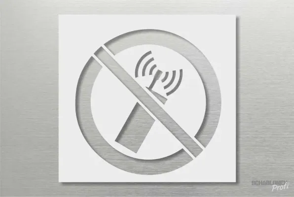 Schablone-eingeschaltete-Mobiltelefone-Verboten-1156-SchablonenProfi