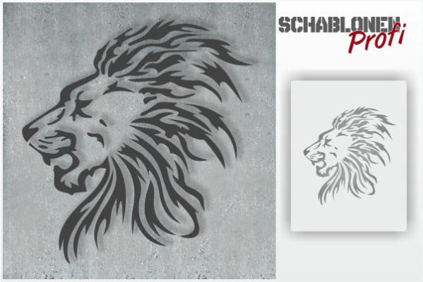 Tattoo-Schablone-Löwenkopf_TA06_by-SchablonenProfi