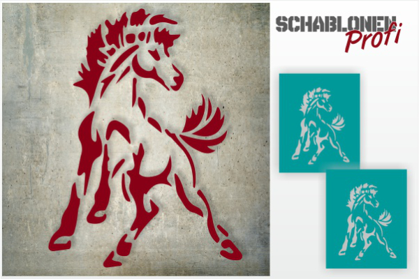 Tattoo Schablone wildes Pferd_TA21_by SchablonenProfi