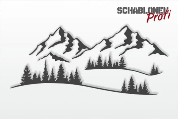 Wandschablone-Berge-Alpen-Landschaft-Schablone_W2292_by-SchablonenProfi