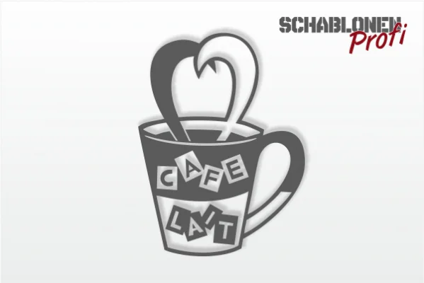 Wandschablone-Cafe-Lait-Becher-W2106_by-SchablonenProfi