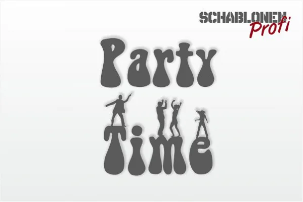 Wandschablone-Party-Time-W2248_by-SchablonenProfi