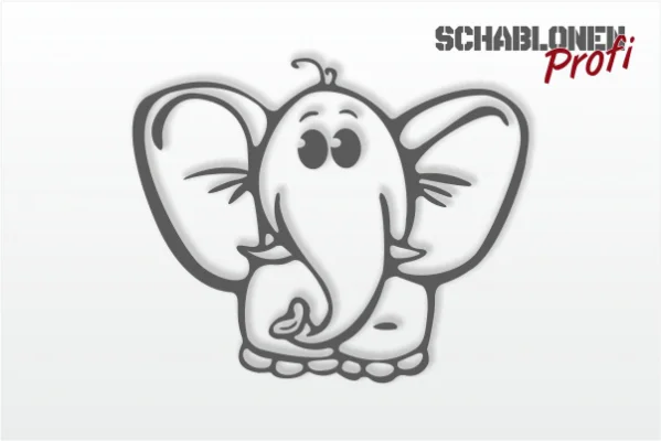 Wandschablone-kleiner-Elefant-W2061-by-SchablonenProfi