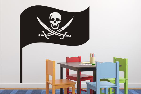 Wandschablone Piratenflagge W0051 by SchablonenProfi
