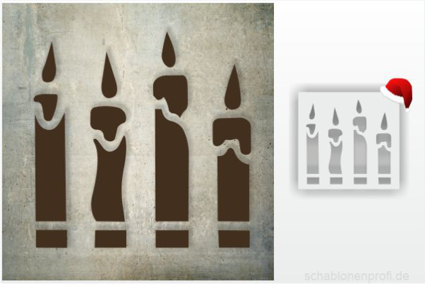 X-MAS-Schablone-4-Kerzen_1144_SchablonenProfi