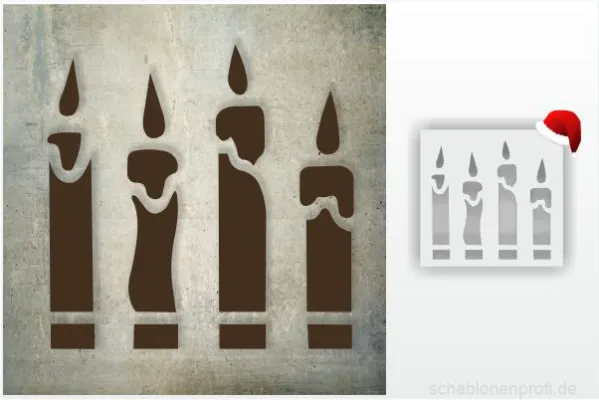 X-MAS-Schablone-4-Kerzen_1144_SchablonenProfi