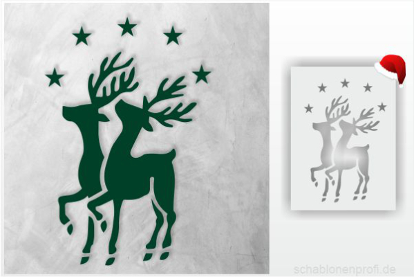 X-MAS-Schablone-Rentiere_1147_SchablonenProfi
