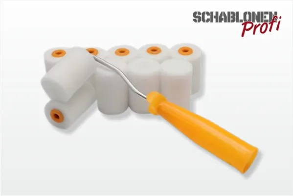 Mini Farbrollen Set - 10 Rollen + Farbrollerbügel