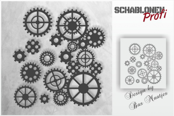 Zahnräder Schablone by Bas Maatjes - SchablonenProfi