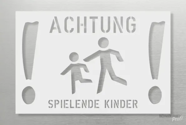 ACHTUNG-SPIELENDE-KINDER_Bodenmerakierungs-Schablone_233_by-SchablonenProfi