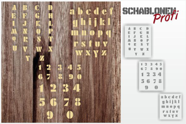 Alphabet und Zahlen Schablonen Set-2-SchablonenProfi