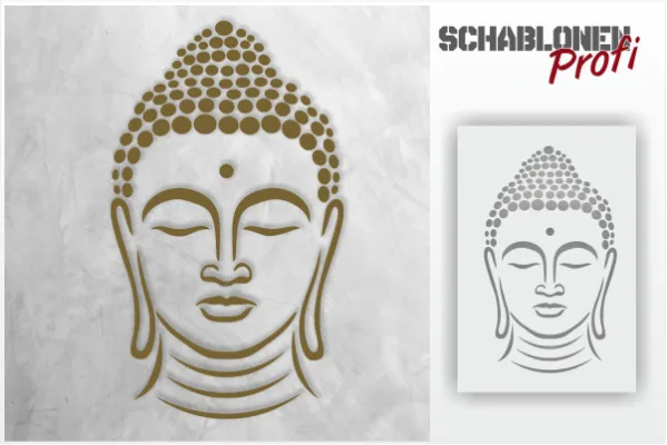 Buddha Kopf Schablone 1286_by-SchablonenProfi