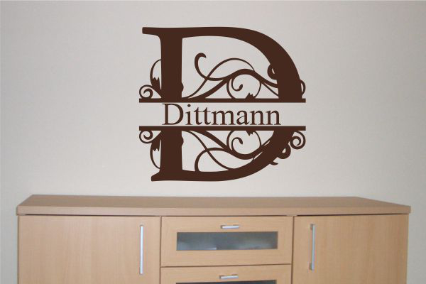 Monogram-Wandschablone-D-mit-Wunschtext-W2306 Monogram-Wandschablone-D-mit-Wunschtext-W2306