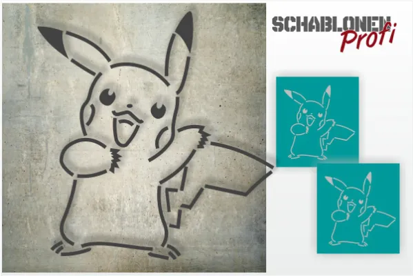 Tattoo Schablone Pikachu_TA59_by SchablonenProfi