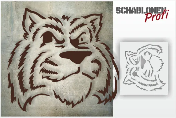 Tattoo Schablone Tiger Kopf TA94_by SchablonenProfi