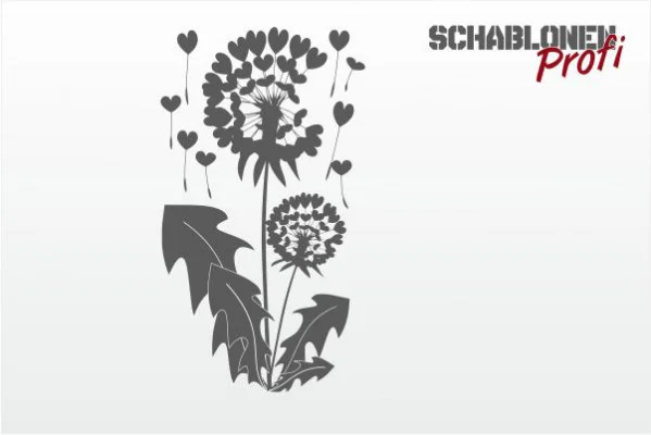 Wandschablone_Löwenzahn_mit_Herze_W0050.2-by-SchablonenProfi Wandschablone_Löwenzahn_mit_Herze_W0050.2-by-SchablonenProfi