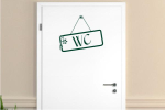 Wandtattoo Türtattoo WC als Schild